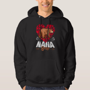 Cute Nana Bear  Heart Grandma Happy Mother's Day W Hoodie