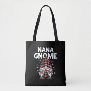 Cute nana Gnomes Red Plaid Christmas Gnome  Tote Bag