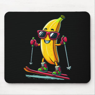 Cute Nana Playing Skiing Fruit Lover Skiing Player Mouse Mat