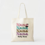 Cute Nana Typography Tote Bag<br><div class="desc">A minimalist typography design with the words Nana in pink,  teal,  beige and mauve. Just add name and it becomes a personalised keepsake gift.</div>