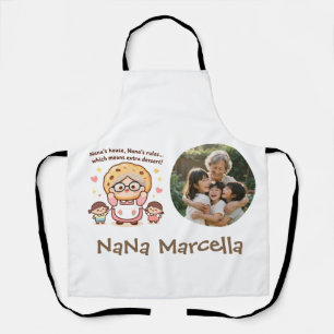 Cute Nana's House Nana's Rules Grandma Photo Apron