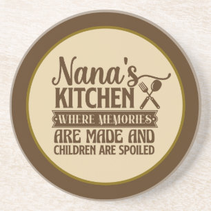 Cute Nana's kitchen word art kitchen Coaster