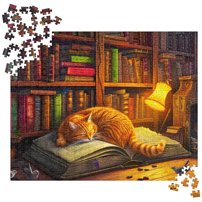 Cute Napping Kitty Puzzles for Adult 500 Pieces  (Creator Uploaded)