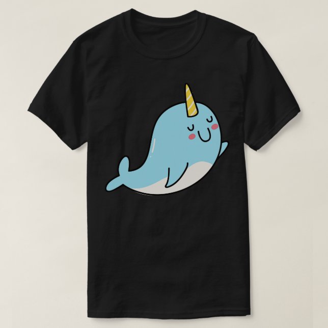 Cute Narwal Doodle T-Shirt (Design Front)