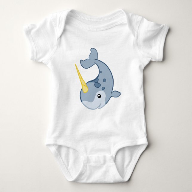 Cute Narwhal Baby Bodysuit (Front)
