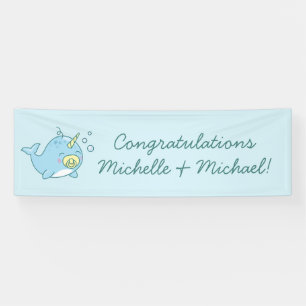 Cute Narwhal Baby Shower Kawaii  Banner