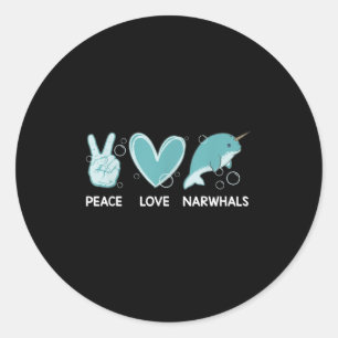 Cute Narwhal Costume For Men Women Kid Narwhal Lov Classic Round Sticker