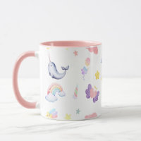 Cute Narwhal Fish Unicorn Rainbow sea Birthday