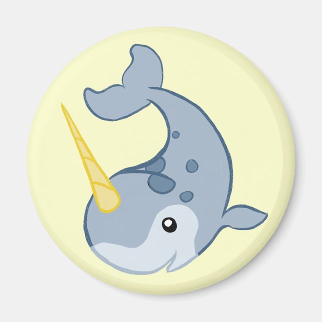 Cute Narwhal Magnet (Front)