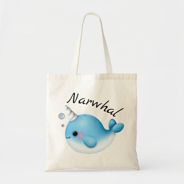 Cute Narwhal Tote Bag (Front)