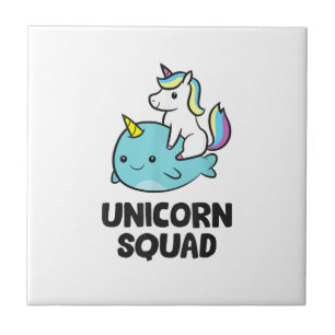 Cute Narwhal Unicorn Squad Funny Unicorn And Narwh Tile