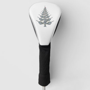 Cute Narwhal Wearing a Santa Hat with Festive Golf Head Cover
