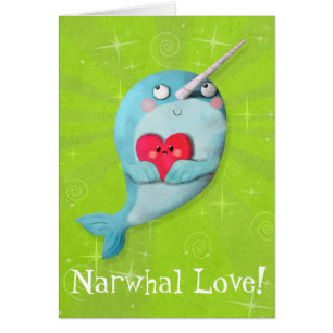 Cute Narwhal with Heart