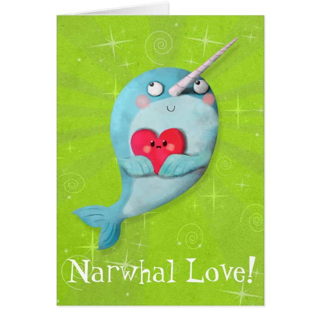 Cute Narwhal with Heart (Front)