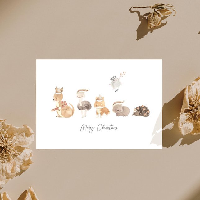 Cute Native Australian Animals Christmas Holiday Card (Creator Uploaded)