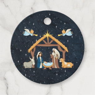 Cute Nativity Christmas Favour Tags