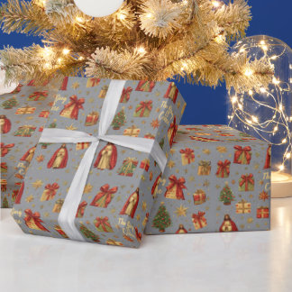 cute nativity christmas gift wrap jesus birth them