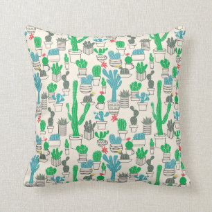 Cute Natural Floral Cacti Pattern Cushion