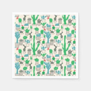 Cute Natural Floral Cacti Pattern Napkin