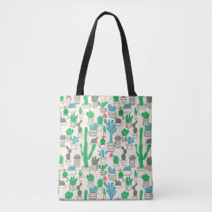 Cute Natural Floral Cacti Pattern Tote Bag