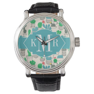 Cute Natural Floral Cacti Pattern Watch