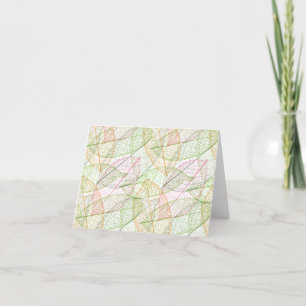 Cute natural leafs pattern note card