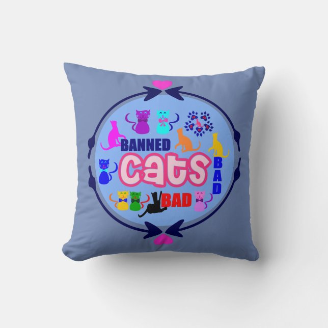 😻🐾↷❤Cute Naughty Cat Family Softand Wrinkle-free Cushion (Front)