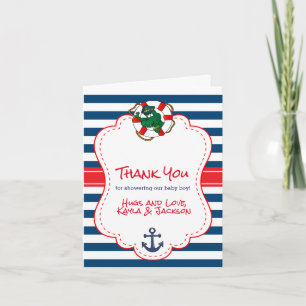 Cute Nautical Alligator Baby Shower Thank You