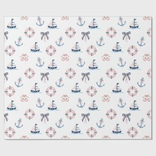 Cute Nautical and Coquette Infusion!  Wrapping Paper