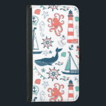 Cute nautical Animals And Symbols Pattern Samsung Galaxy S5 Wallet Case<br><div class="desc">Cute nautical assorted animals and nautical symbols simple illustration over customisable white background colour. If you need any help customising any of my designs,  contact ArtOnWear designer. Free text formatting with live help available by request.</div>