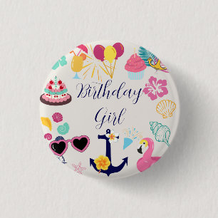 Cute Nautical Birthday 3 Cm Round Badge