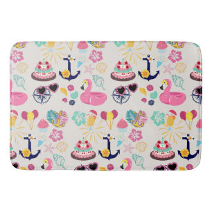 Cute Nautical Birthday Bath Mat