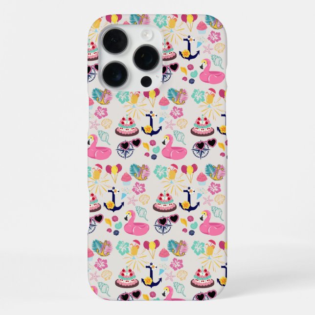 Cute Nautical Birthday iPhone Case (Back)