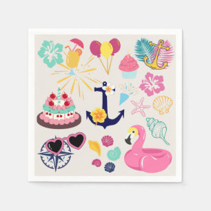Cute Nautical Birthday Napkin