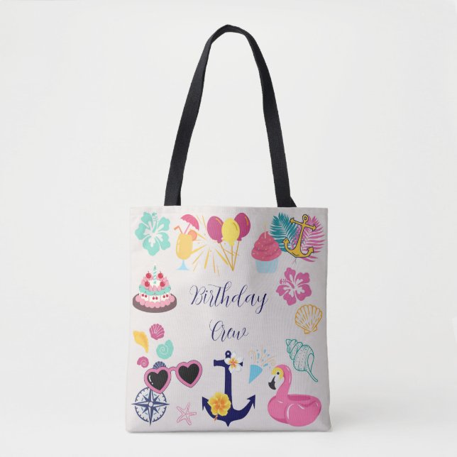 Cute Nautical Birthday Tote Bag (Front)