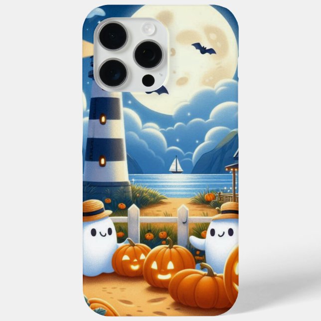 Cute, Nautical/coastal Halloween ghost/pumpkins Case-Mate iPhone Case (Back)