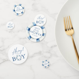 Cute Nautical Ocean Lifebuoy Baby Shower Confetti