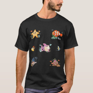 Cute Nautical Tropical Fish and Underwater Creatur T-Shirt