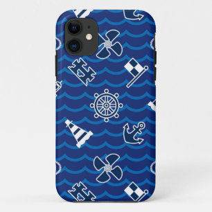 Cute Nautical Waves Pattern iPhone 11 Case