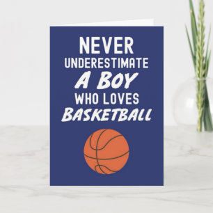 Cute Navy Blue Basketball Cards For Baby Boy Lover