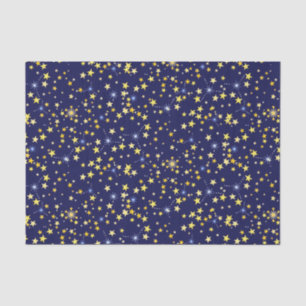   Cute Navy Blue Celestial Pattern Fun Lovely Star Tissue Paper
