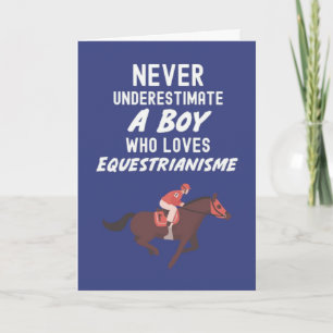 Cute Navy Blue Equestrian Cards For Baby Boys Kids