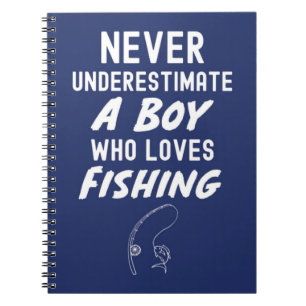 Cute Navy Blue Fishing Gifts For Baby Boys Kids Notebook