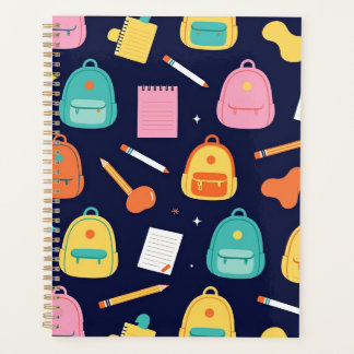 Cute Navy Blue School Backpacks Pattern Aesthetic Planner