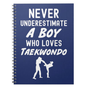 Cute Navy Blue Taekwondo Gifts For Baby Boys Kids Notebook