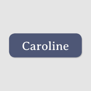Cute Navy Blue Typography Modern Name Personalised Tag