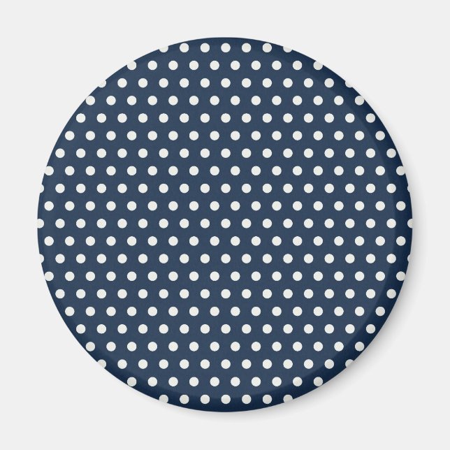 Cute Navy Blue White Tiny Little Polka Dots Gifts Magnet (Front)