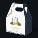 Cute Navy Yellow Police Car Kids Any Age Birthday Favour Box<br><div class="desc">A Cute Boys Police Car Theme Birthday Collection.- it's a Simple Minimal cute Illustration of police car- elegant navy yellow and red in colour. Perfect for your little ones birthday party. It’s very easy to customise, with your personal details. If you need any other matching product or customisation, kindly message...</div>