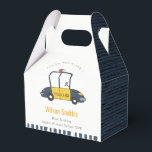 Cute Navy Yellow Police Car Kids Any Age Birthday Favour Box<br><div class="desc">A Cute Boys Police Car Theme Birthday Collection.- it's a Simple Minimal cute Illustration of police car- elegant navy yellow and red in colour. Perfect for your little ones birthday party. It’s very easy to customise, with your personal details. If you need any other matching product or customisation, kindly message...</div>