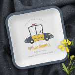 Cute Navy Yellow Police Car Kids Any Age Birthday Paper Plate<br><div class="desc">A Cute Boys Police Car Theme Birthday Collection.- it's a Simple Minimal cute Illustration of police car- elegant navy yellow and red in colour. Perfect for your little ones birthday party. It’s very easy to customise, with your personal details. If you need any other matching product or customisation, kindly message...</div>